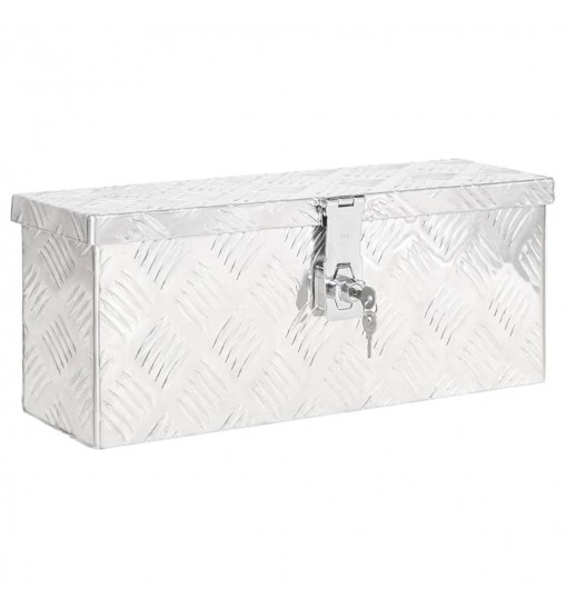 vidaXL Storage Box Silver 19.7"x5.9"x8.1" Aluminum