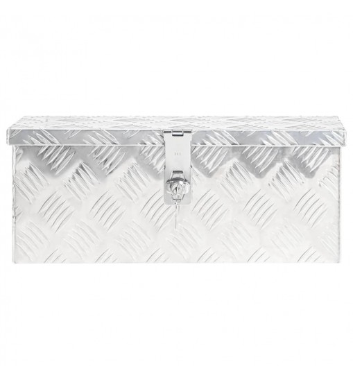 vidaXL Storage Box Silver 19.7"x5.9"x8.1" Aluminum