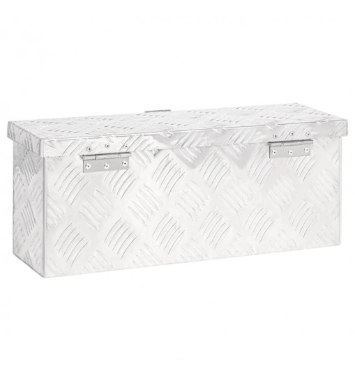 vidaXL Storage Box Silver 19.7"x5.9"x8.1" Aluminum