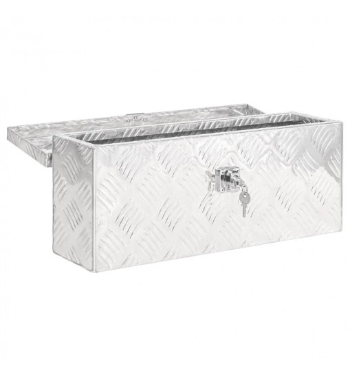 vidaXL Storage Box Silver 19.7"x5.9"x8.1" Aluminum