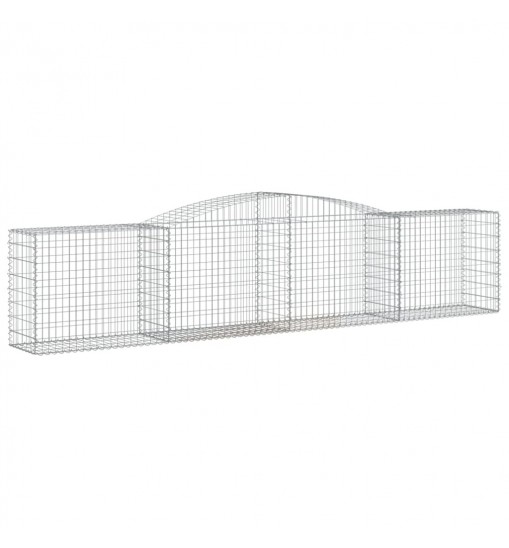 vidaXL Arched Gabion Basket 157.5"x19.7"x31.5"/39.4" Galvanized Iron