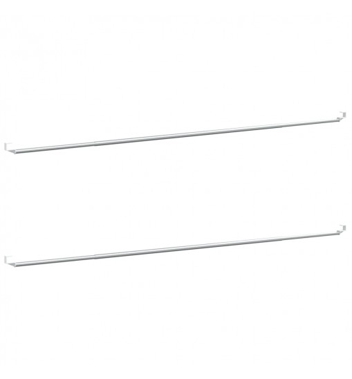 vidaXL Curtain Rails 2 Pcs White and Silver 35.4"-51.2" Aluminum