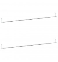 vidaXL Curtain Rails 2 Pcs White and Silver 35.4"-53.1" Aluminum