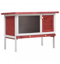 vidaXL Outdoor Rabbit Hutch 1 Layer Red Wood