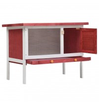 vidaXL Outdoor Rabbit Hutch 1 Layer Red Wood