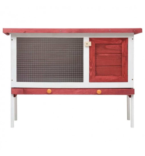 vidaXL Outdoor Rabbit Hutch 1 Layer Red Wood