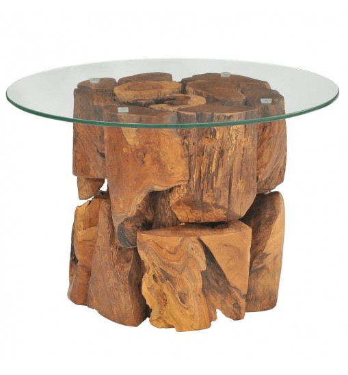 vidaXL Coffee Table Solid Teak Driftwood 23.6"