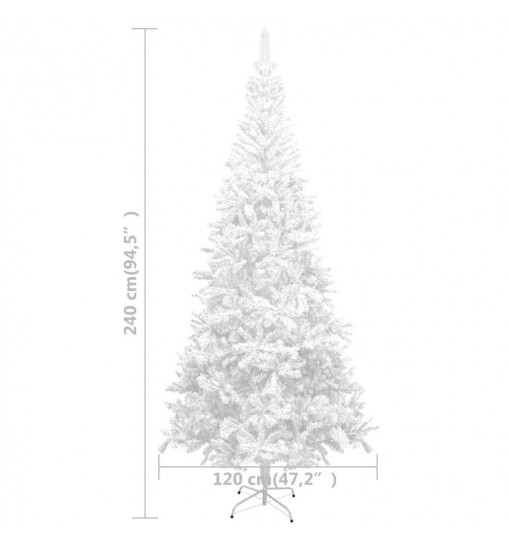 vidaXL Artificial Christmas Tree L 8 ft White