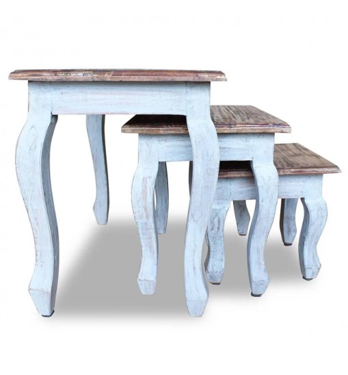 vidaXL Nesting Table Set 3 Pieces Solid Reclaimed Wood