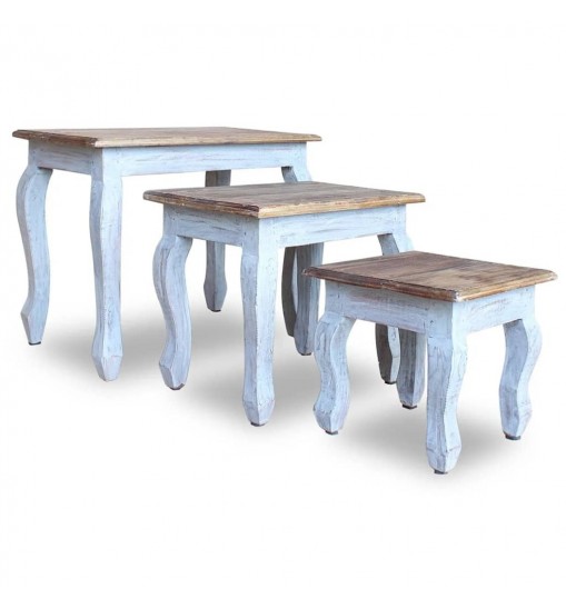 vidaXL Nesting Table Set 3 Pieces Solid Reclaimed Wood