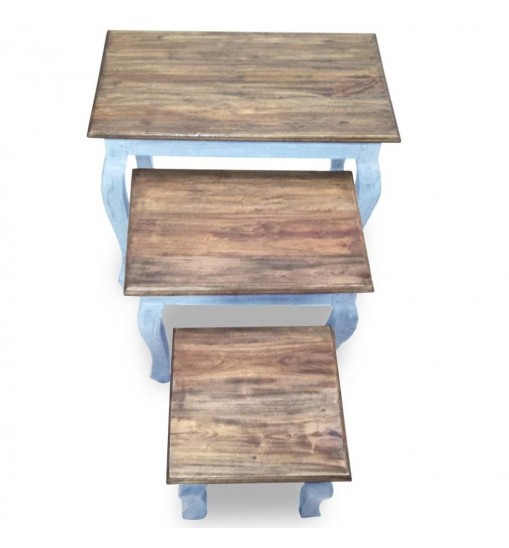 vidaXL Nesting Table Set 3 Pieces Solid Reclaimed Wood