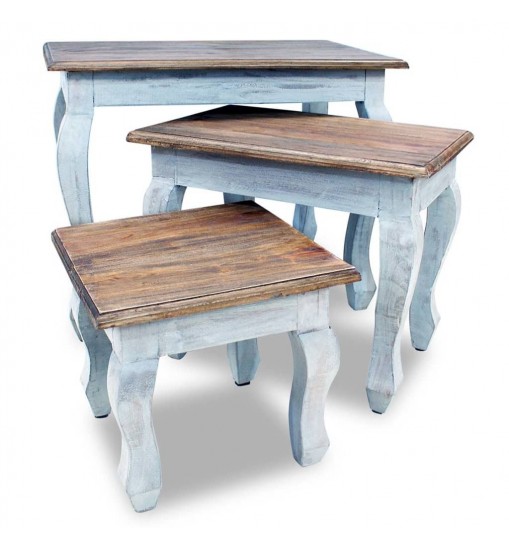 vidaXL Nesting Table Set 3 Pieces Solid Reclaimed Wood