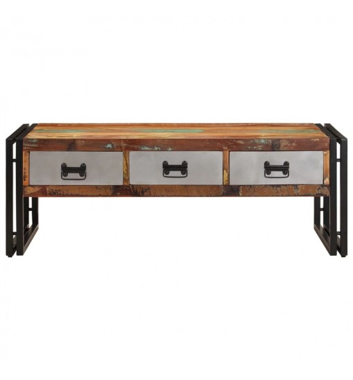 vidaXL Coffee Table with 3 Drawers Solid Reclaimed Wood 39.4"x19.7"x13.8"