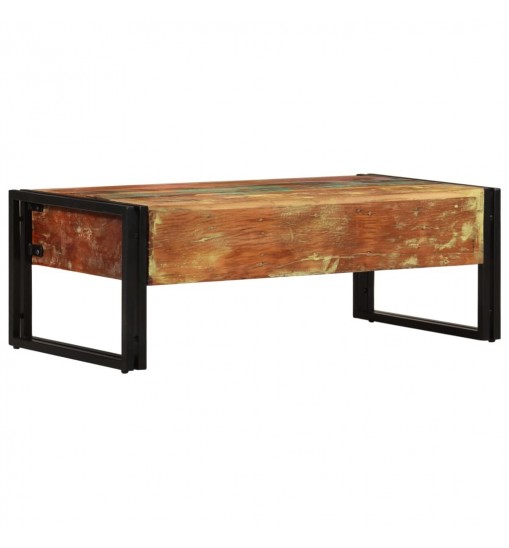 vidaXL Coffee Table with 3 Drawers Solid Reclaimed Wood 39.4"x19.7"x13.8"