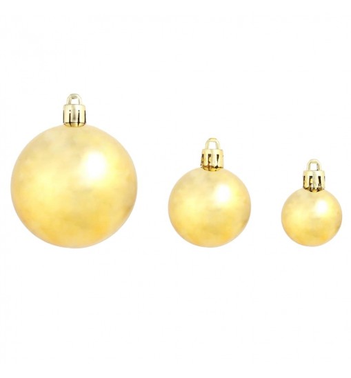 vidaXL 100 Piece Christmas Ball Set 1.2"/1.6"/2.4" Gold