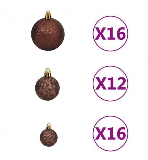 vidaXL 100 Piece Christmas Ball Set 1.2"/1.6"/2.4" Brown/Bronze/Gold