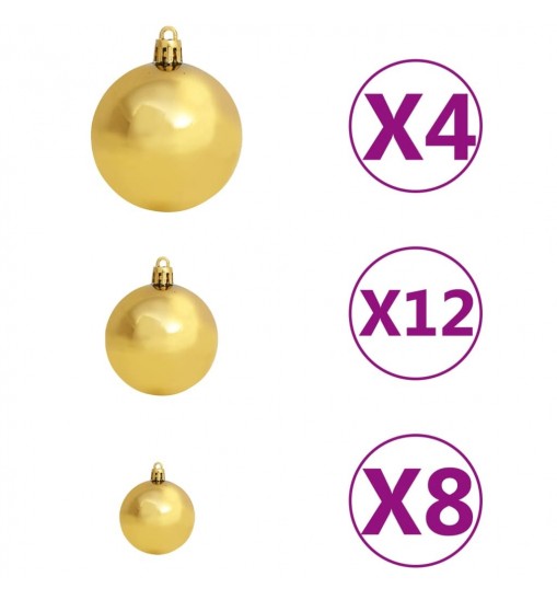 vidaXL 100 Piece Christmas Ball Set 1.2"/1.6"/2.4" Brown/Bronze/Gold