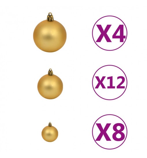 vidaXL 100 Piece Christmas Ball Set 1.2"/1.6"/2.4" Brown/Bronze/Gold