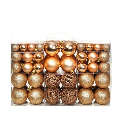 vidaXL 100 Piece Christmas Ball Set 1.2"/1.6"/2.4" Rose/Gold