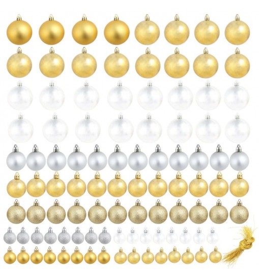 vidaXL Christmas Balls 100 pcs Silver/Gold