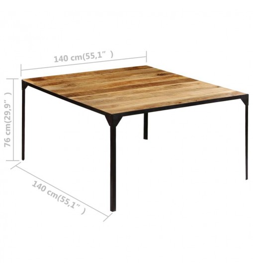 vidaXL Dining Table 55.1"x55.1"x29.9" Solid Mango Wood