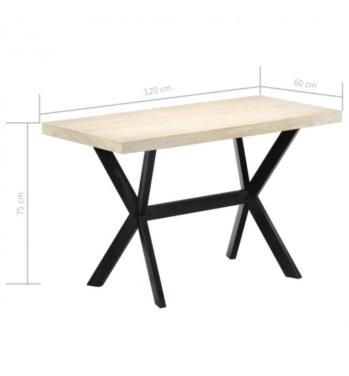 vidaXL Dining Table White 47.2"x23.6"x29.5" Solid Mango Wood