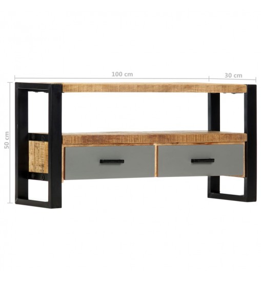 vidaXL TV Stand 39.4"x11.8"x19.7" Solid Wood Mango