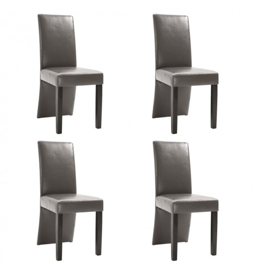 vidaXL Dining Chairs 4 pcs Gray Faux Leather