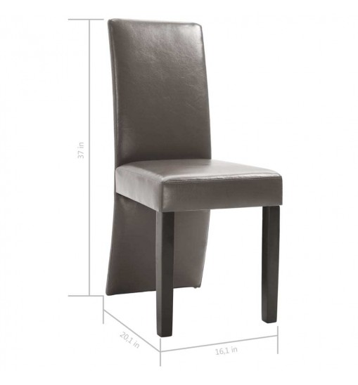 vidaXL Dining Chairs 4 pcs Gray Faux Leather