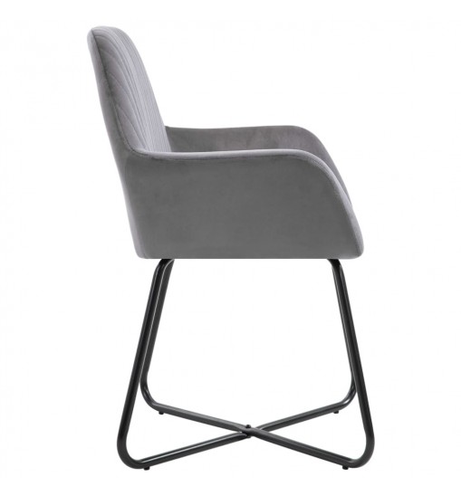 vidaXL Dining Chairs 2 pcs Gray Velvet