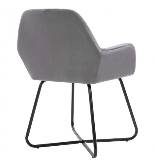 vidaXL Dining Chairs 2 pcs Gray Velvet