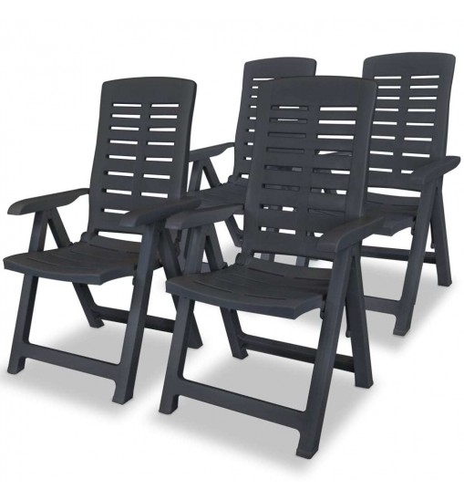 vidaXL 5 Piece Patio Dining Set Plastic Anthracite