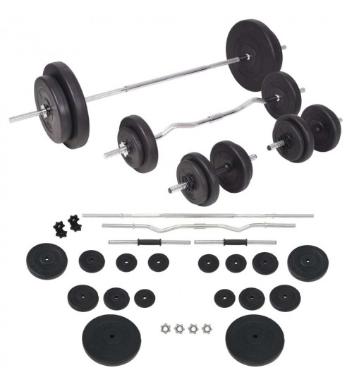 vidaXL Workout Bench with Weight Rack, Barbell and Dumbbell Set198.4 lb