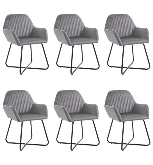 vidaXL Dining Chairs 6 pcs Gray Velvet