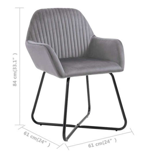 vidaXL Dining Chairs 6 pcs Gray Velvet