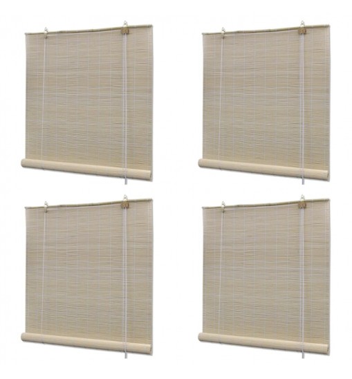 vidaXL Natural Bamboo Roller Blinds 4 pcs 47.2"x63"