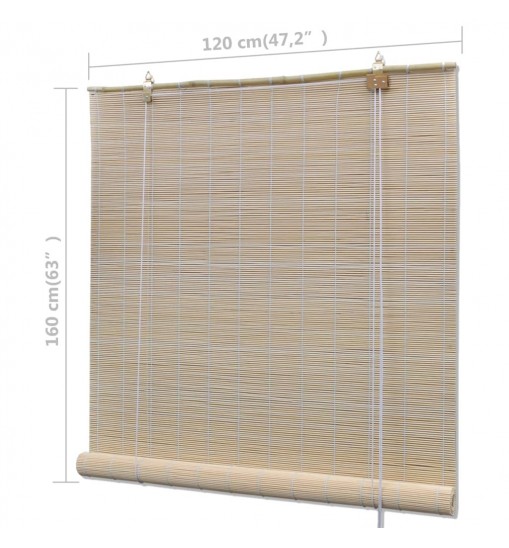 vidaXL Natural Bamboo Roller Blinds 4 pcs 47.2"x63"