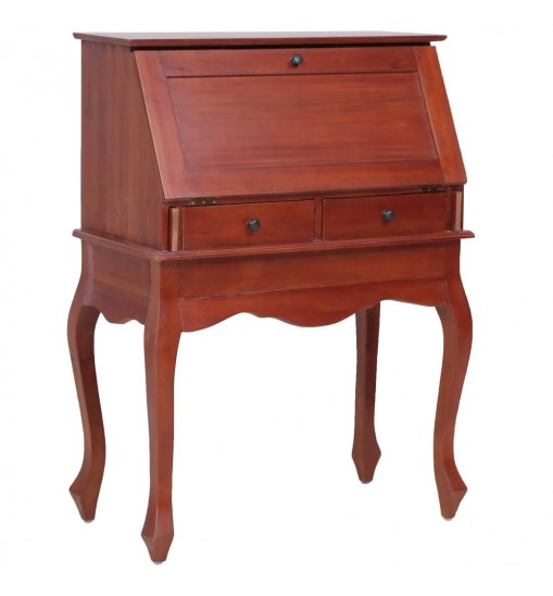 vidaXL Secretary Desk Brown 30.7"x16.5"x40.6" Solid Mahogany Wood