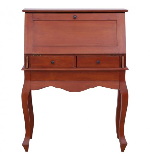 vidaXL Secretary Desk Brown 30.7"x16.5"x40.6" Solid Mahogany Wood