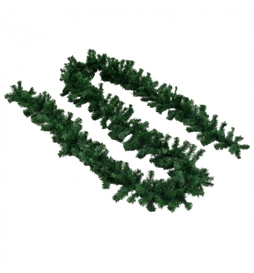 vidaXL Christmas Garlands 4 pcs Green 106.3" PVC