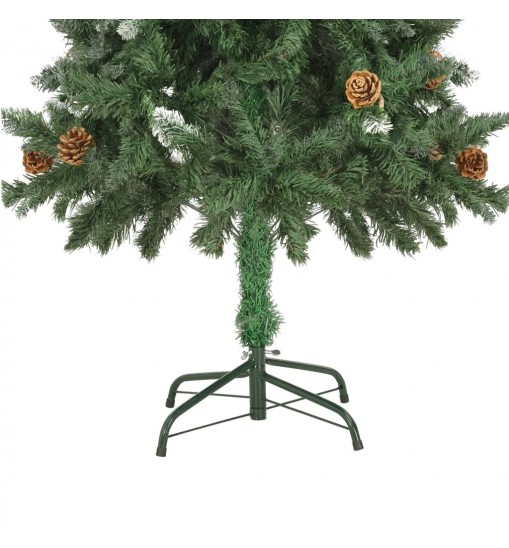 vidaXL Artificial Christmas Tree with Pine Cones and White Glitter 5 ft