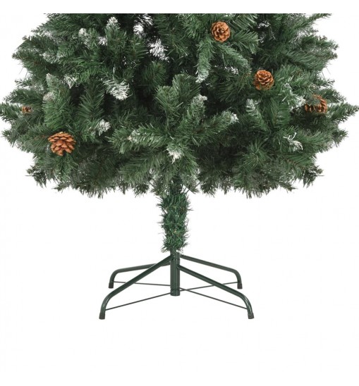 vidaXL Artificial Christmas Tree with Pine Cones and White Glitter 6 ft