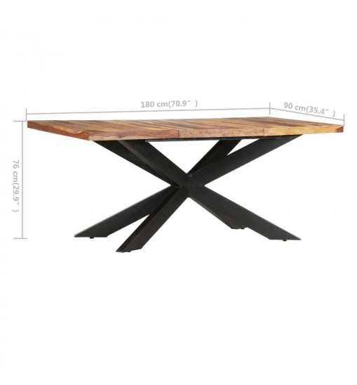 vidaXL Dining Table 70.9"x35.4"x29.9" Solid Sheesham Wood