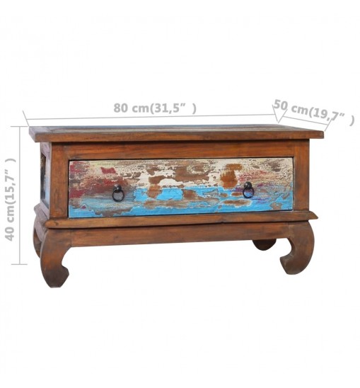 vidaXL Coffee Table 31.5"x19.7"x15.7" Reclaimed Teak Wood