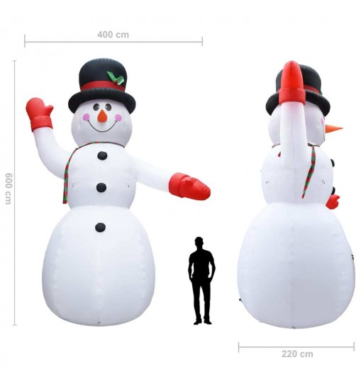 vidaXL Christmas Inflatable Snowman with LED IP44 236.2" XXL