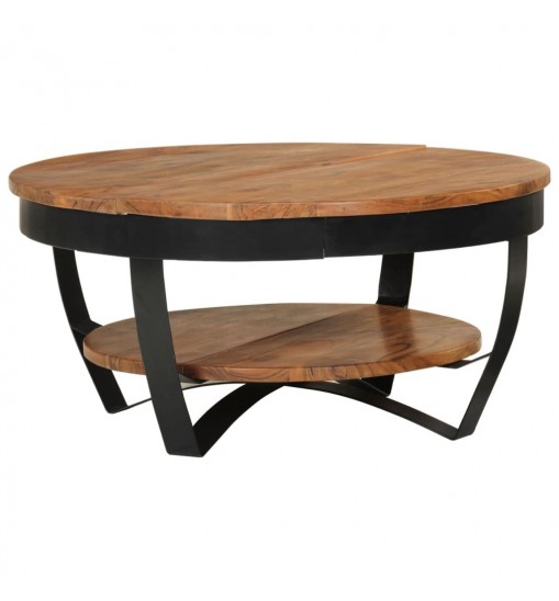 vidaXL Coffee Table 25.6"x25.6"x12.6" Solid Acacia Wood