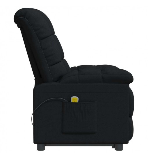 vidaXL Massage Recliner Black Fabric