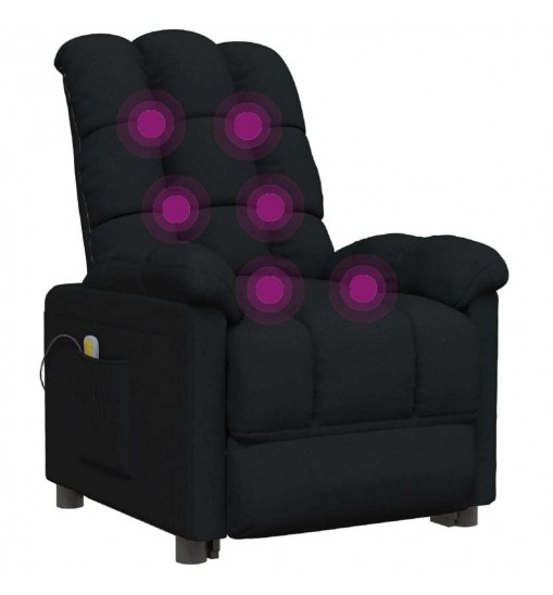 vidaXL Massage Recliner Black Fabric