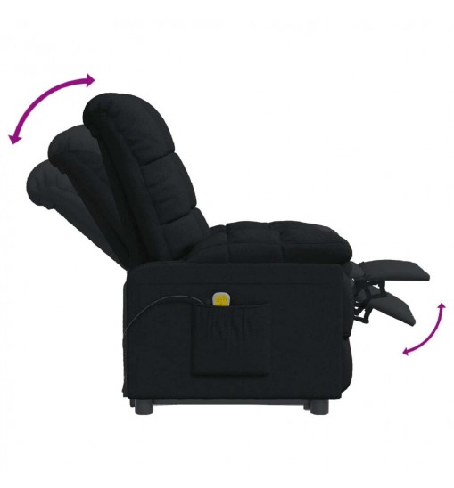 vidaXL Massage Recliner Black Fabric