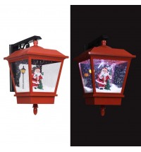 vidaXL Christmas Wall Lamp with LED Lights and Santa Red 15.7"x10.6"x17.7"